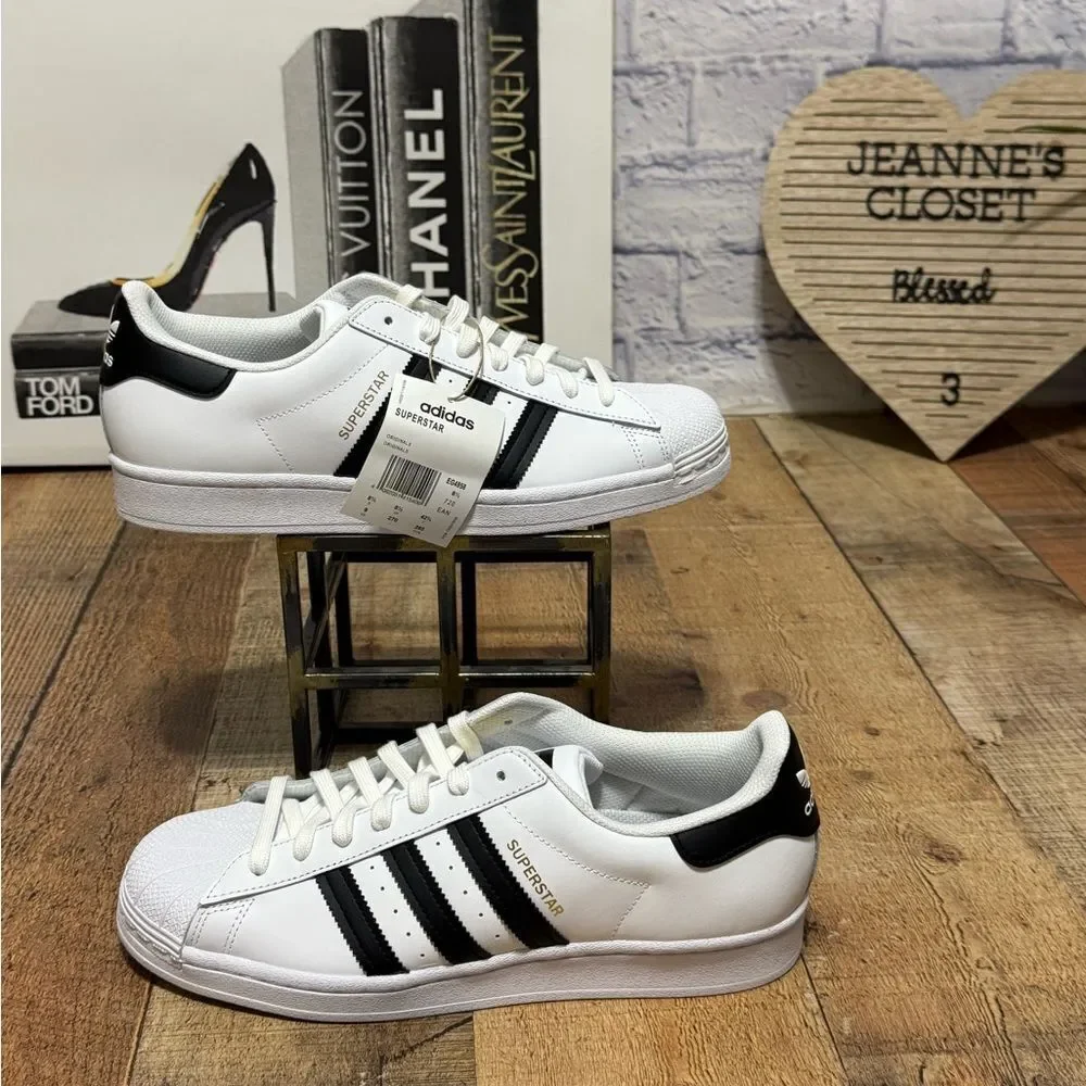ADIDAS SUPERSTAR ADV SHOES W GOLD TREFOIL LOGO NWT
